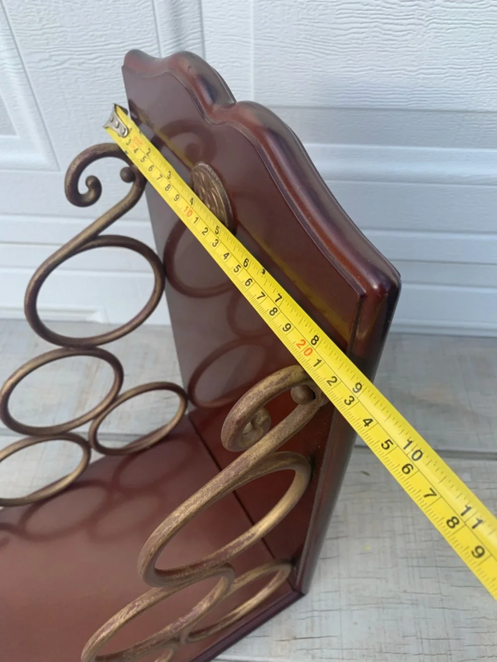 Vintage The Bombay Company Brass Scroll 4 Bottle Wine Rack Tabletop Holder Decor